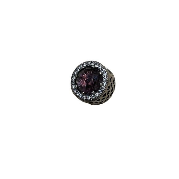 Pandora radiant hearts charm purple sterling silver S925 preowned